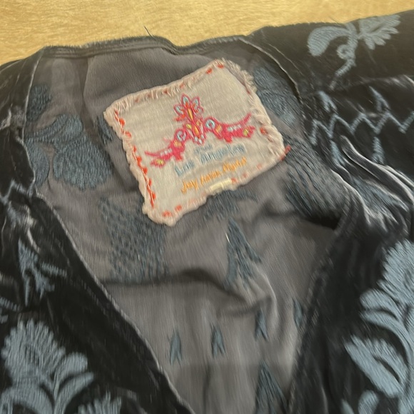 Johnny Was Navy Velvet Tunic boho size x small - Picture 2 of 4